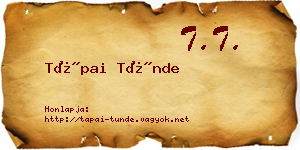 Tápai Tünde névjegykártya